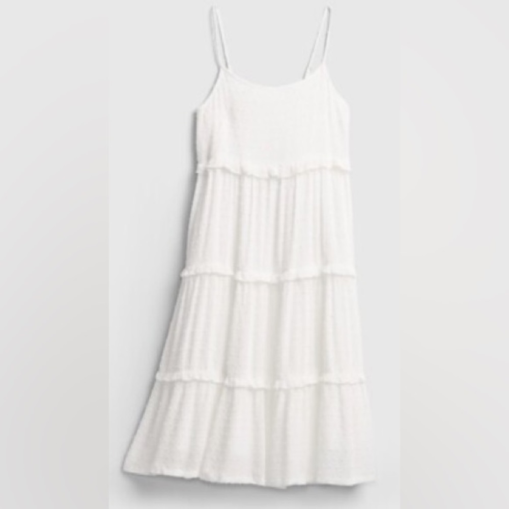 NWT GAP Teen White Tiered Midi Dress XL (12)